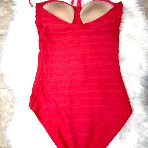 Ocean Club | One Piece halter bathing suit 8.0 (12 UK)  fuchsia / pink - Picture 3 of 6